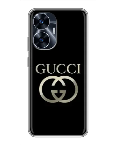Чехол для Realme C55 с картинкой «Gucci — золото на черном» Чехол для Realme C55 с картинкой «Gucci — золото на черном»