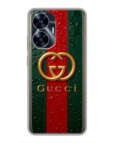 Чехол для Realme C55 с картинкой «Gucci — фирменная полоса и золото» Чехол для Realme C55 с картинкой «Gucci — фирменная полоса и золото»