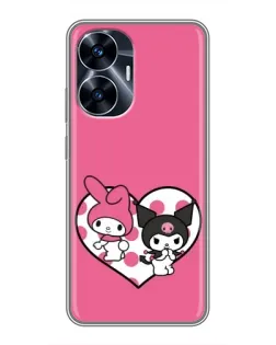 Чохол для Realme C55 з картинкою «Kuromi та My Melody» Чохол для Realme C55 з картинкою «Kuromi та My Melody»
