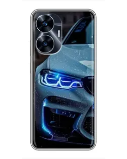 Чохол для Realme C55 з картинкою «Погляд BMW з синіми фарами» Чохол для Realme C55 з картинкою «Погляд BMW з синіми фарами»