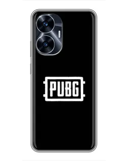 Чехол для Realme C55 с картинкой «Лого BMW — металлический блеск»