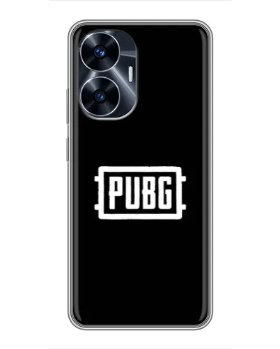Чехол для Realme C55 с картинкой «Лого BMW — металлический блеск»