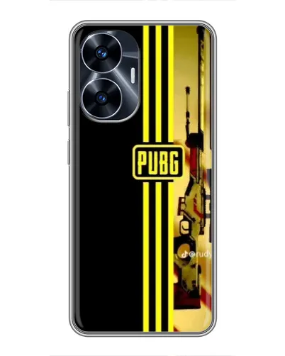 Чехол для Realme C55 с картинкой «PUBG — камуфляжный шлем»