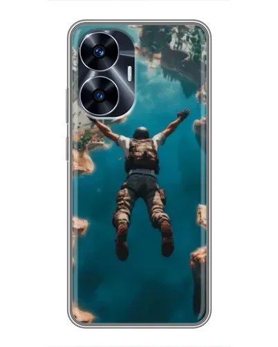 Чехол для Realme C55 с картинкой «PUBG — свободное падение»