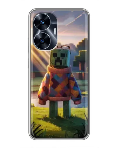 Чехол для Realme C55 с картинкой «Крипер в свитере»