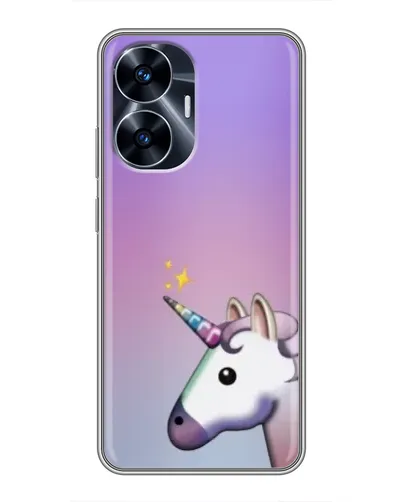 Чехол для Realme C55 с картинкой «Единорог градиент»