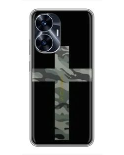 Чехол для Realme C55 с картинкой «Милитари Крест»