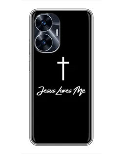 Чехол для Realme C55 с картинкой «Иисус любит тебя»