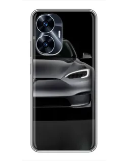 Чехол для Realme C55 с картинкой «Tesla Model S Look»