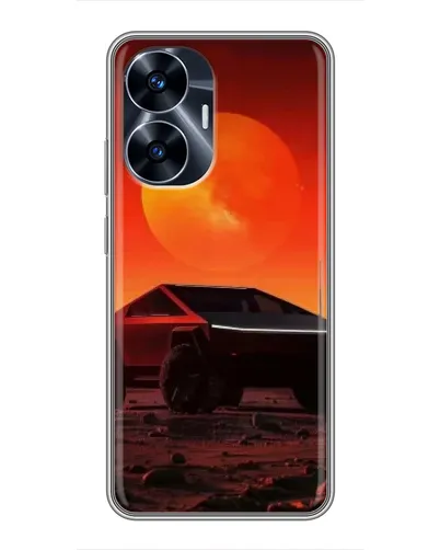 Чехол для Realme C55 с картинкой «Cybertruck на Марсе»