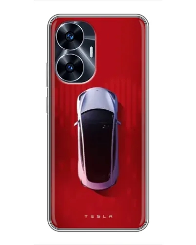 Чехол для Realme C55 с картинкой «Tesla Top View»