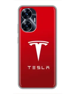 Чехол для Realme C55 с картинкой «Tesla Red Classic»