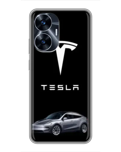 Чехол для Realme C55 с картинкой «Tesla Model Y»