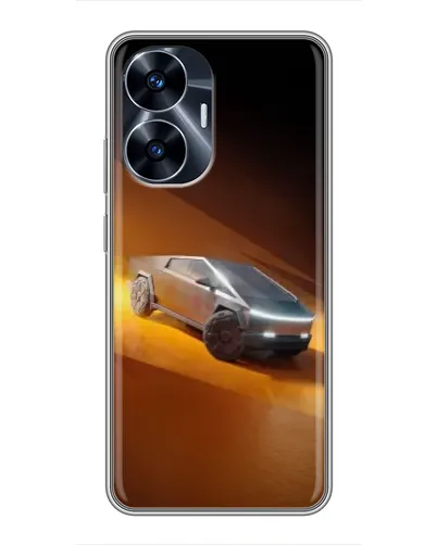 Чехол для Realme C55 с картинкой «Cybertruck в пустыне»