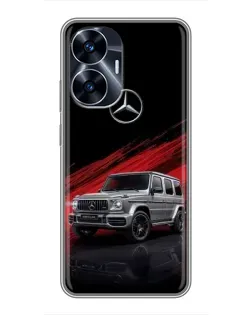 Чехол для Realme C55 с картинкой «Mercedes G-Class красный»