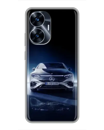Чехол для Realme C55 с картинкой «Ночной Mercedes EQ»
