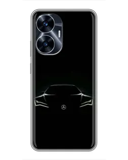 Чехол для Realme C55 с картинкой «Mercedes — силуэт авто» Чехол для Realme C55 с картинкой «Mercedes — силуэт авто»
