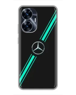 Чехол для Realme C55 с картинкой «Спортивные линии Mercedes» Чехол для Realme C55 с картинкой «Спортивные линии Mercedes»