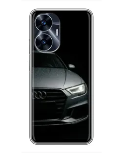 Чехол для Realme C55 с картинкой «Audi — детализация кузова»