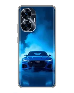 Чехол для Realme C55 с картинкой «Audi — голубая энергия»