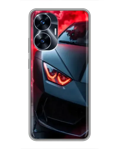 Чехол для Realme C55 с картинкой «Lamborghini красное сияние»