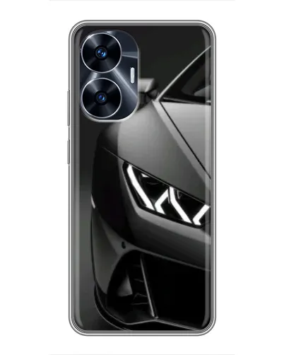 Чехол для Realme C55 с картинкой «Lamborghini фары детализация»