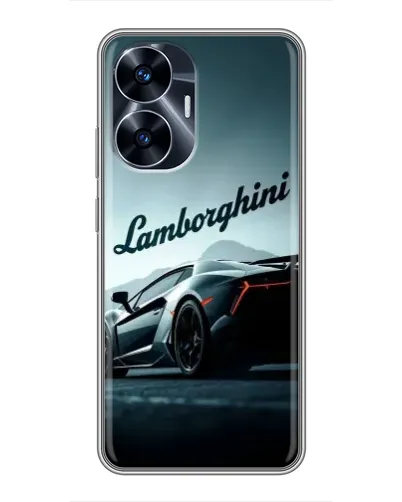 Чехол для Realme C55 с картинкой «Классическая надпись Lamborghini»