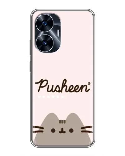Чехол для Realme C55 с картинкой «Pusheen логотип»
