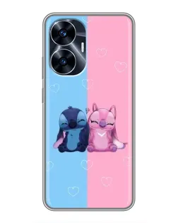 Чохол для Realme C55 з картинкою «Stitch та Angel Love»