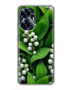 Чехол для Realme C55 с картинкой «Ландыши в зелени»