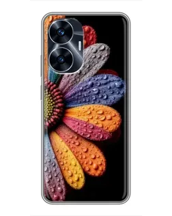 Чехол для Realme C55 с картинкой «Радужный цветок»