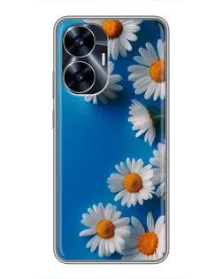Чехол для Realme C55 с картинкой «Белоснежные маргаритки»