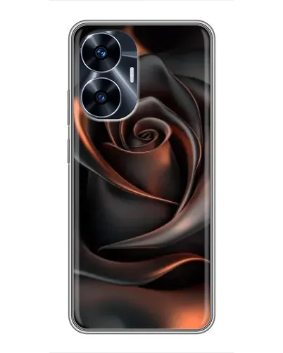 Чехол для Realme C55 с картинкой «Шелковая черная роза»