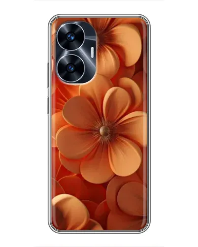 Чехол для Realme C55 с картинкой «Оранжевый макро цветок»