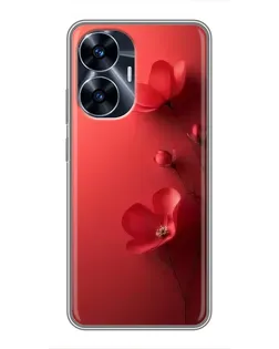 Чехол для Realme C55 с картинкой «Маковые соцветия»