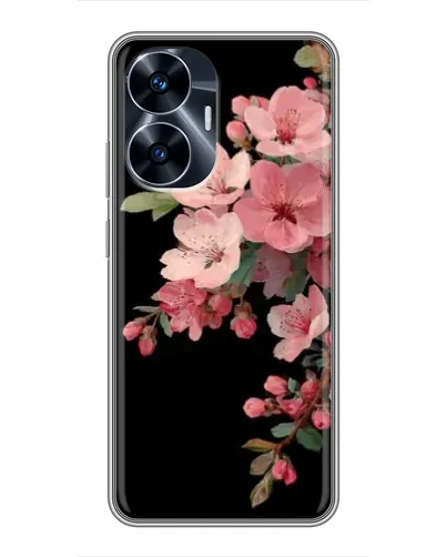 Чехол для Realme C55 с картинкой «Розовая ветка сакуры»