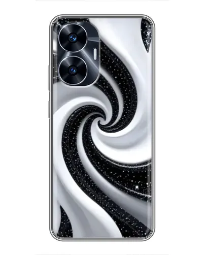 Чехол для Realme C55 с картинкой «Черно-белая спираль»