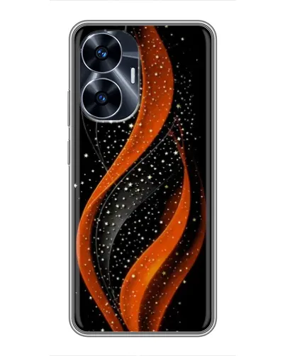 Чехол для Realme C55 с картинкой «Огненная звездная волна»