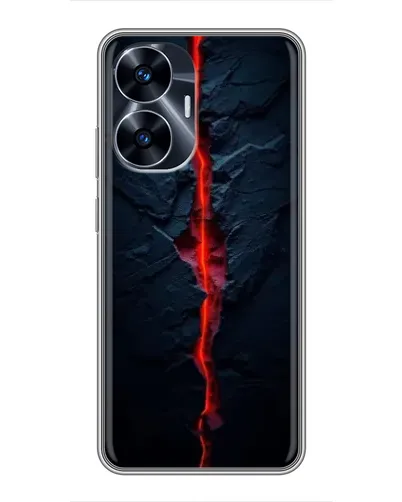 Чехол для Realme C55 с картинкой «Kрасная лавовая трещина»