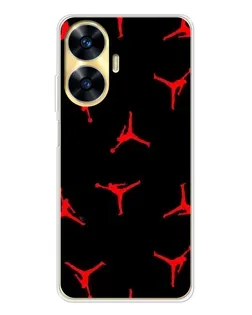 Чехол для Realme C56 с картинкой «Jordan Red Pattern»