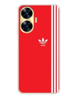 Чехол для Realme C56 с картинкой «Красный минимализм Adidas»