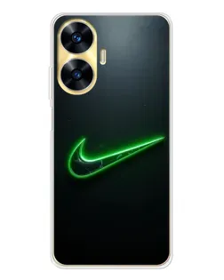 Чехол для Realme C56 с картинкой «Неоновый контур Nike»