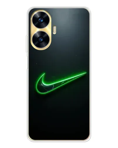 Чехол для Realme C56 с картинкой «Неоновый контур Nike»