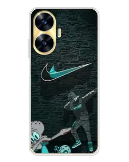 Чехол для Realme C56 с картинкой «Спортивный арт Nike»