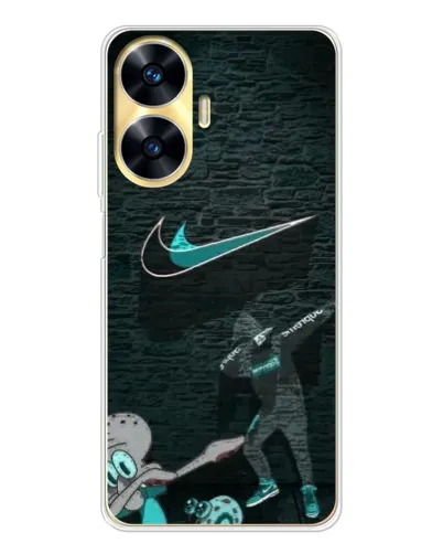 Чехол для Realme C56 с картинкой «Спортивный арт Nike»