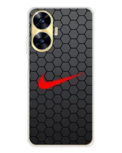 Чехол для Realme C56 с картинкой «Nike — карбоновая сетка»