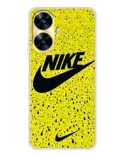 Чехол для Realme C56 с картинкой «Желтый текстурный Nike»