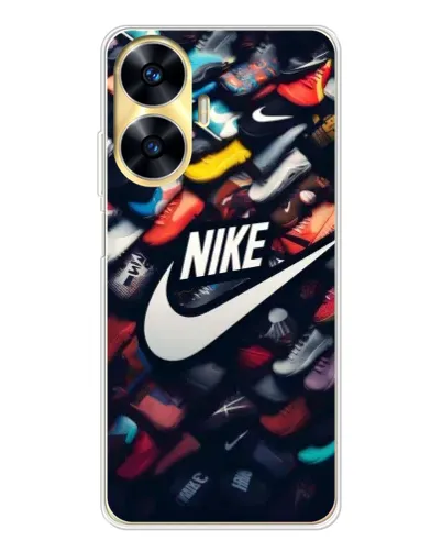 Чехол для Realme C56 с картинкой «Коллекция кроссовок Nike»