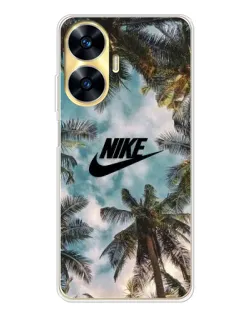 Чехол для Realme C56 с картинкой «Тропический принт Nike»