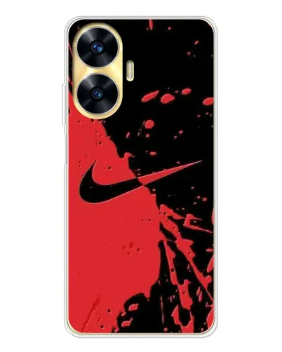 Чехол для Realme C56 с картинкой «Красные брызги Nike» Чехол для Realme C56 с картинкой «Красные брызги Nike»
